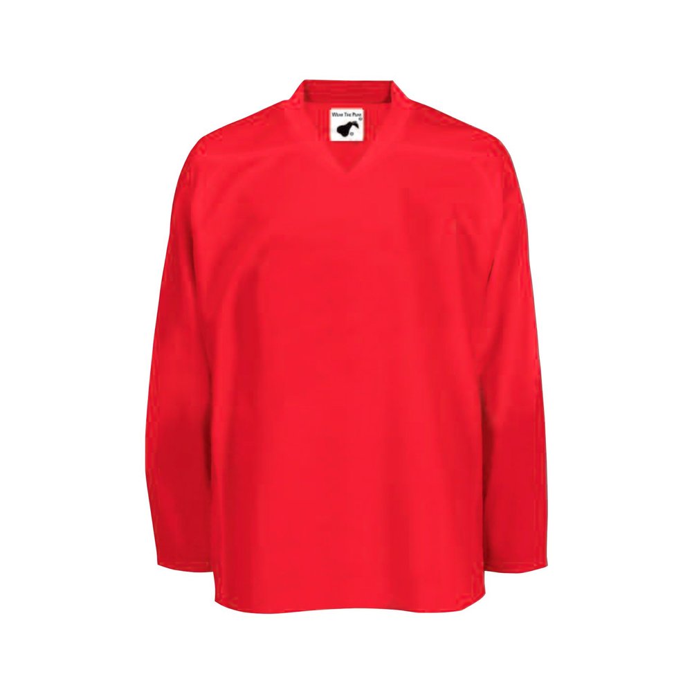 PEAR SOX Mesh Polyester Ice Hockey Jersey for Men's - Athletic Plain Practice/League/Team Jersey with Long Sleeves Scarlet