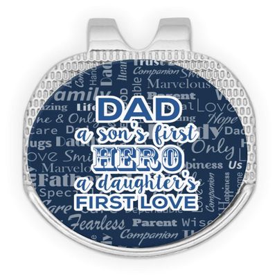 YouCustomizeIt My Father My Hero Golf Ball Marker - Hat Clip - Silver