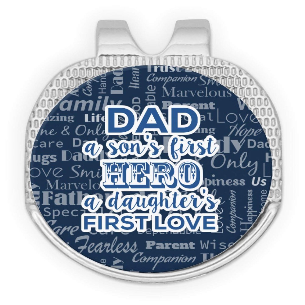 YouCustomizeIt My Father My Hero Golf Ball Marker - Hat Clip - Silver