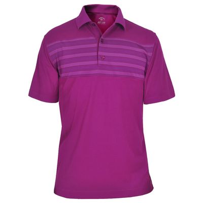 Monterey Club Men's Lucas Stripe Contrast Polo Shirt #1140 (Mulberry/Ocean Blue, Large)