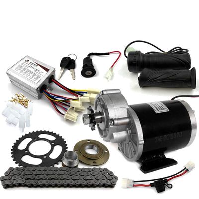 L-faster 24V36V48V 450W Ricksha Engine Kit 3-Wheel Bicycle Motor kit DIY Pedicab Brushed DC Motor with Gearbox (36V Normal kit)