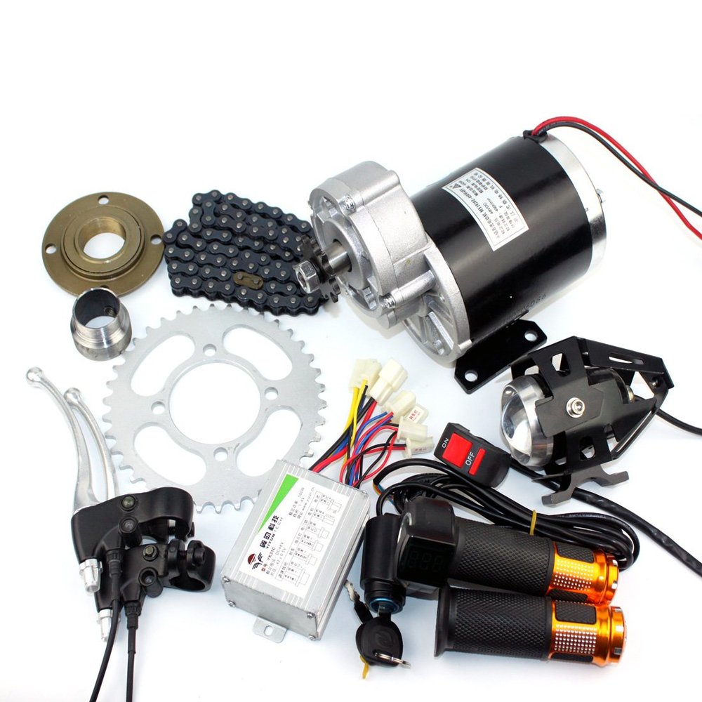 L-faster 24V36V48V 450W Ricksha Engine Kit 3-Wheel Bicycle Motor kit DIY Pedicab Brushed DC Motor with Gearbox (24V Upgrade kit)