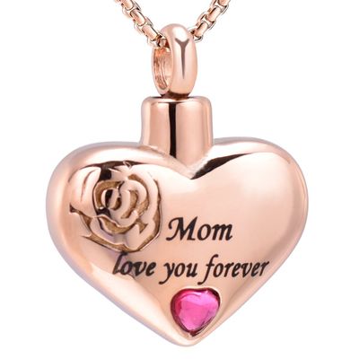 Oinsi Hold Flower Heart Cremation Jewelry Memorial Urn Necklace