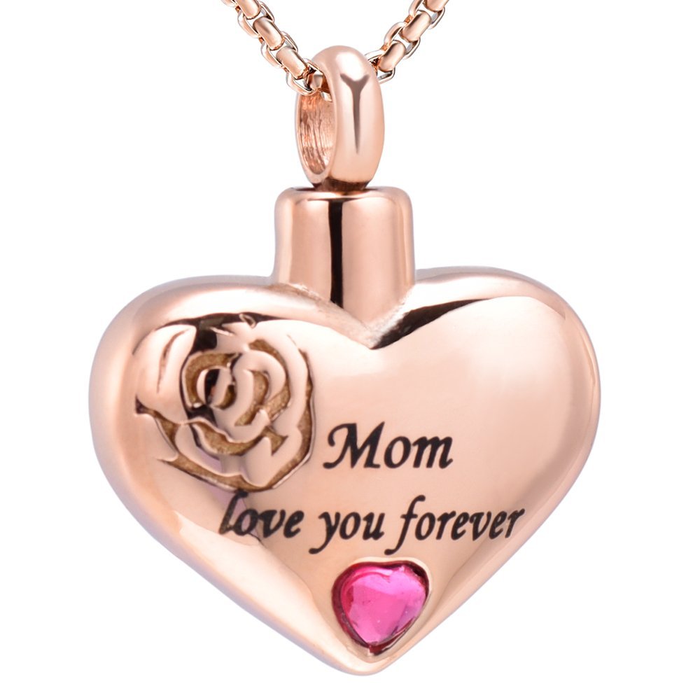 Oinsi Hold Flower Heart Cremation Jewelry Memorial Urn Necklace