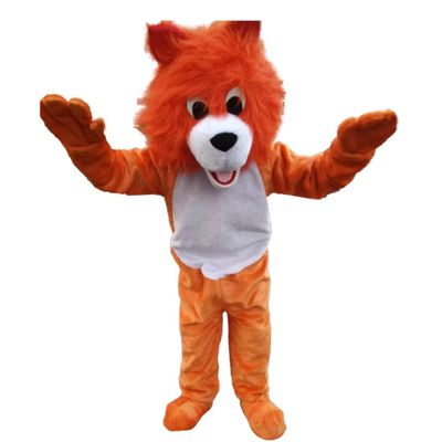 Orange lion Mascot Costume Cartoon Character Adult Sz Real Picture