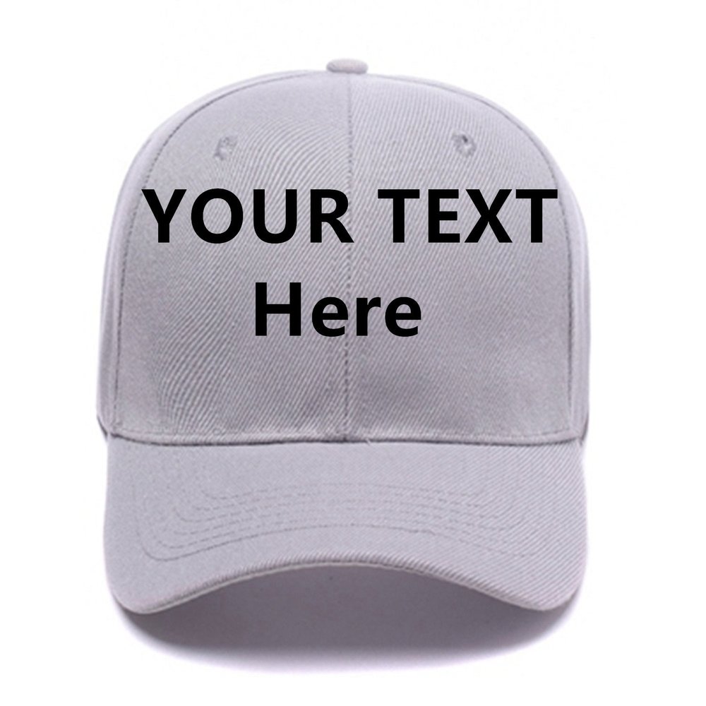 Custom Baseball Cap for Unique Gifts,Personalized Unisex Street Style Plain Hat with Snapback Hats Grey