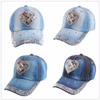 Girls Bling Rhinestone Baseball Cap Heart Shaped Snapback Sun Hat view 3