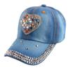 Girls Bling Rhinestone Baseball Cap Heart Shaped Snapback Sun Hat view 1