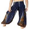 RaanPahMuang Smock Waist Baggy Arabian Viscose Rayon Pants with Two Tied Pockets, 1-3 Years, Peacock Blue view 2