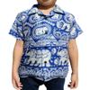 Full Funk Childrens Hawaiian Summer Smart Shirt Printed Rayon Asian Elephant Art, 10-12 Years, Elephant Zigzag Blue view 1