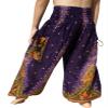 RaanPahMuang Smock Waist Baggy Arabian Viscose Rayon Pants with Two Tied Pockets, 1-3 Years, Peacock Purple view 2