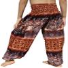 RaanPahMuang Smock Waist Baggy Arabian Viscose Rayon Pants with Two Tied Pockets, 3-6 Years, Paisley Brown view 2