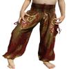 RaanPahMuang Smock Waist Baggy Arabian Viscose Rayon Pants with Two Tied Pockets, 3-6 Years, Eyes Umber Brown view 1