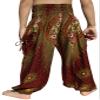 RaanPahMuang Smock Waist Baggy Arabian Viscose Rayon Pants with Two Tied Pockets, 3-6 Years, Eyes Umber Brown view 2