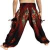 RaanPahMuang Smock Waist Baggy Arabian Viscose Rayon Pants with Two Tied Pockets, 3-6 Years, Eyes Black Red view 2