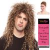 Enigma Costume Wigs Rocker Guy Wig Mixed Blonde Curly Long Hair 80s 90s Glam Metal Rock Star Inspired Mens Musician Cosplay Halloween Party Costume MaxWigs