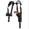 Barsony Black Leather Vertical Shoulder Holster w/Speed-Loader Pouch for 6" COLT Marshall Left view 1