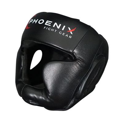 Flight Headgear w/Cheek and Chin Protection (Black, X-Large)