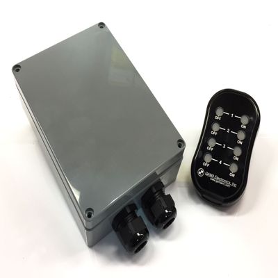 GAMA Electronics RF Remote Control System, (4) 120VAC outputs with Auxiliary Switch Leads