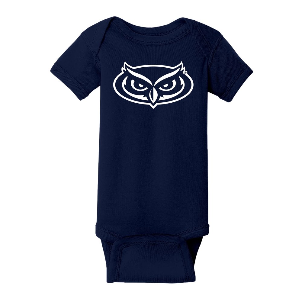UGP Campus Apparel YC02 - Florida Atlantic Owls Primary Logo Infant Creeper Bodysuit - Newborn - Navy