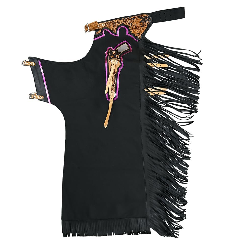 HILASON Western Horse Bull Riding Genuine Leather Rodeo Chaps | for Men and Women Unisex