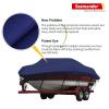 Seamander Waterproof Boat Cover, Solution-Dyed Yarn Marine Grade Cover Fits 20' to 22' ft Bass, V-Hull, Tri-Hull, Fish & Ski, Runabout Bowrider Boats - Heavy Duty Canvas Navy Blue view 3