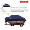 Seamander Waterproof Boat Cover, Solution-Dyed Yarn Marine Grade Cover Fits 20' to 22' ft Bass, V-Hull, Tri-Hull, Fish & Ski, Runabout Bowrider Boats - Heavy Duty Canvas Navy Blue view 4