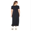 Amazon Essentials Women's Jersey Standard-Fit Short-Sleeve Crewneck Side Slit Maxi Dress, Navy, Medium view 2