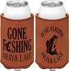Personalized Gone Fishing Leatherette Can Sleeve - Double Sided view 2