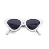 FOURCHEN Sunglasses for kids, Bold Retro Oval Mod Thick Frame Sunglasses Round Lens Clout Goggles (cat eye white) view 1