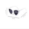 FOURCHEN Sunglasses for kids, Bold Retro Oval Mod Thick Frame Sunglasses Round Lens Clout Goggles (cat eye white) view 3