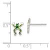 925 Sterling Silver Polished Enamel Frog Post Earrings view 2