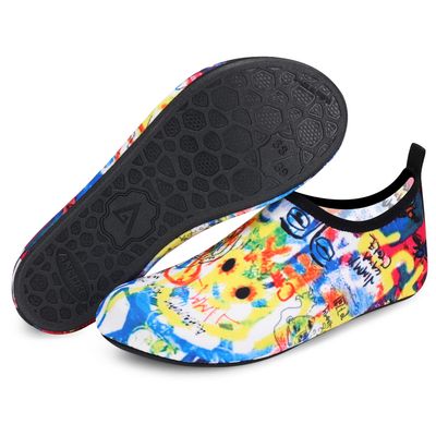 ANLUKE Water Shoes Barefoot Aqua Yoga Socks Quick-Dry Beach Swim Surf Shoes for Women Men Colorful Doodle 36/37