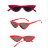 FOURCHEN Sunglasses for kids, Bold Retro Oval Mod Thick Frame Sunglasses Round Lens Clout Goggles (cat eye red) view 2