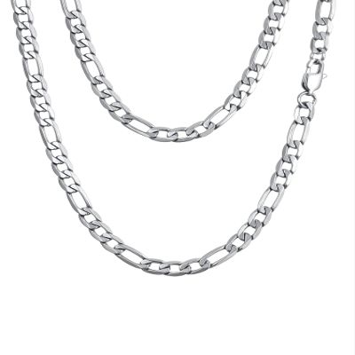PROSTEEL Mens Figaro Chain Necklace 20 inch 6mm Men Jewelry Making Flat Link Chains Stainless Steel Necklaces