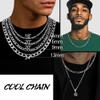 PROSTEEL Mens Figaro Chain Necklace 20 inch 6mm Men Jewelry Making Flat Link Chains Stainless Steel Necklaces view 2