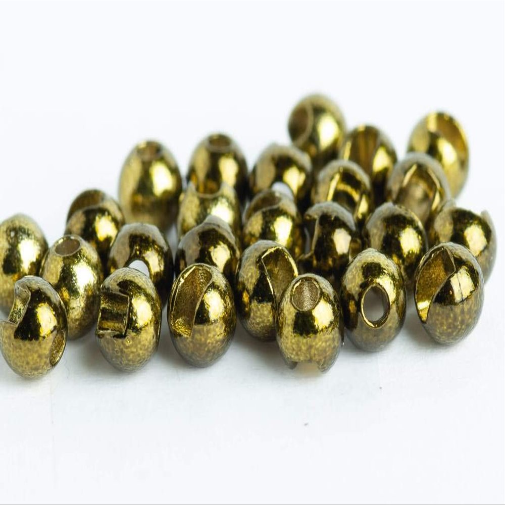 Blue Wing Olive Slotted Tungsten Beads for Fly Tying- 100 Pack (Metallic Olive, 2.8 mm (7/64"))