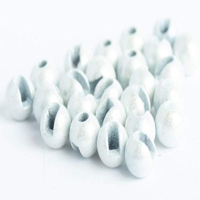 Blue Wing Olive Slotted Tungsten Beads for Fly Tying- 100 Pack (White, 3.2 mm (1/8"))
