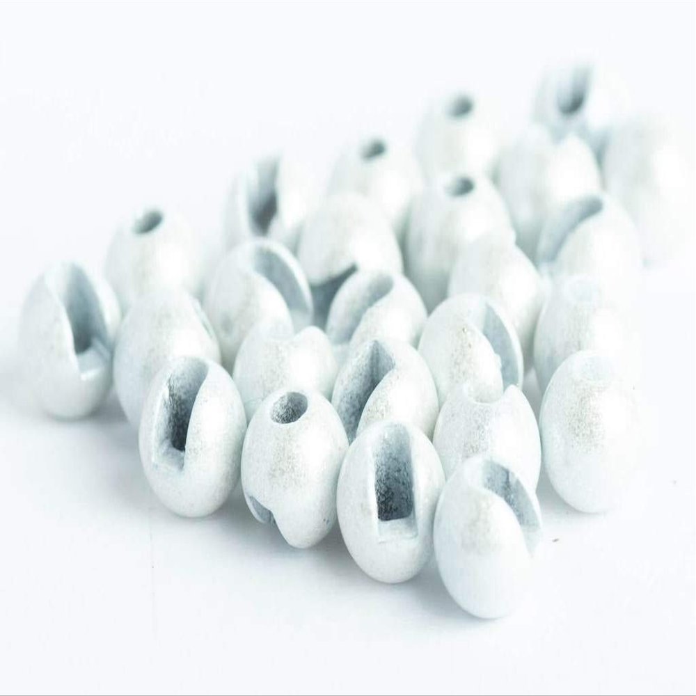 Blue Wing Olive Slotted Tungsten Beads for Fly Tying- 100 Pack (White, 3.2 mm (1/8"))
