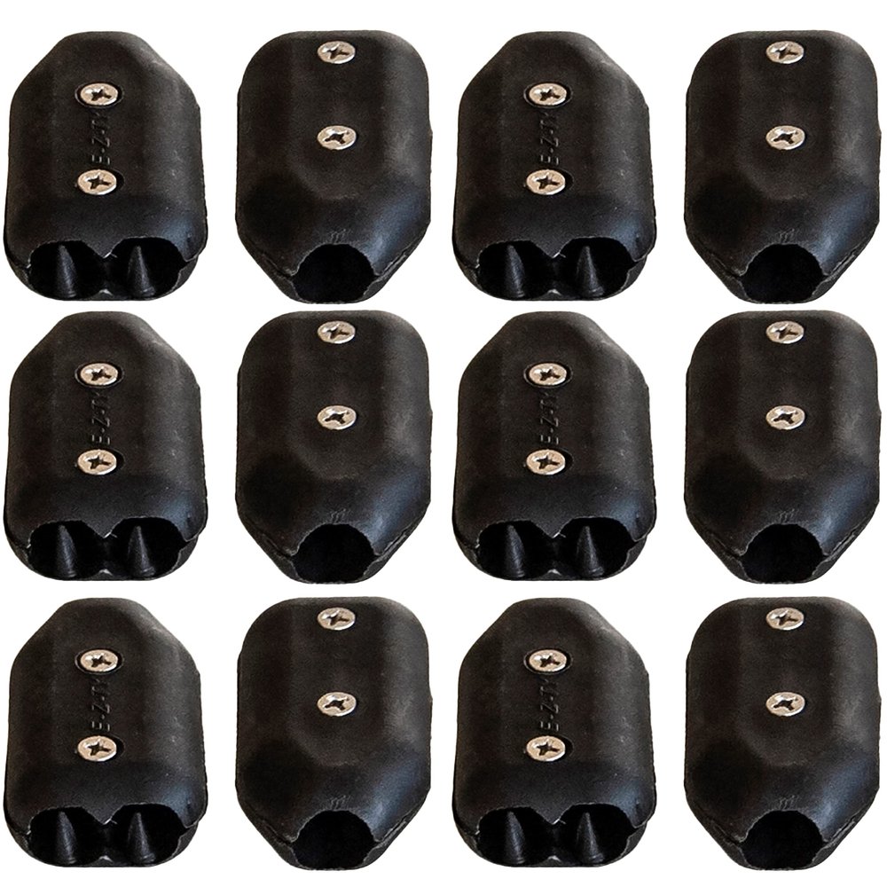 3/8 Inch E-Z-TY Reusable Rope Clamps - Twelve (12) Pack Size (Black)