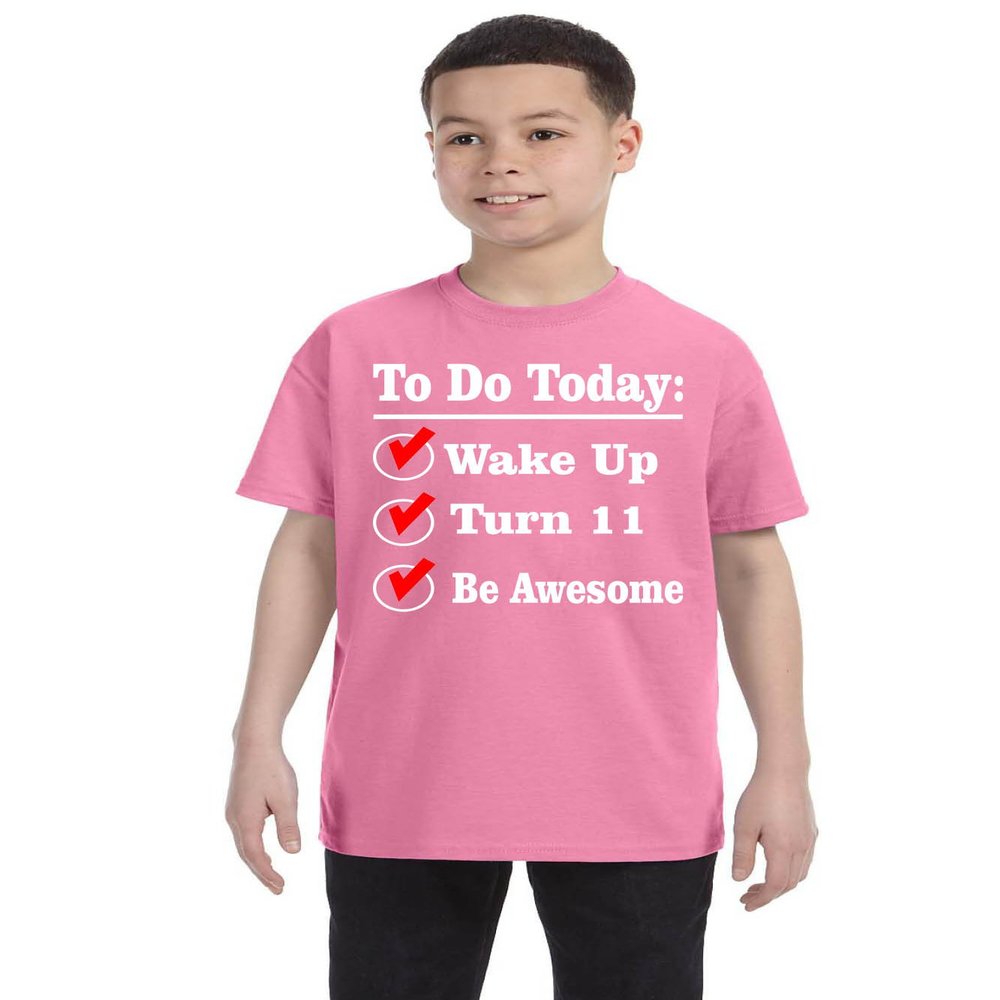 ALLNTRENDS Kids T Shirt Turn 11 Birthday Outfit Eleven Year Old Gift 11th Bday (XL, Azalea Pink)