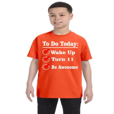 ALLNTRENDS Kids T Shirt Turn 11 Birthday Outfit Eleven Year Old Gift 11th Bday (L, Orange)