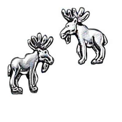 Sterling Silver Bull Moose Post Stud Earrings