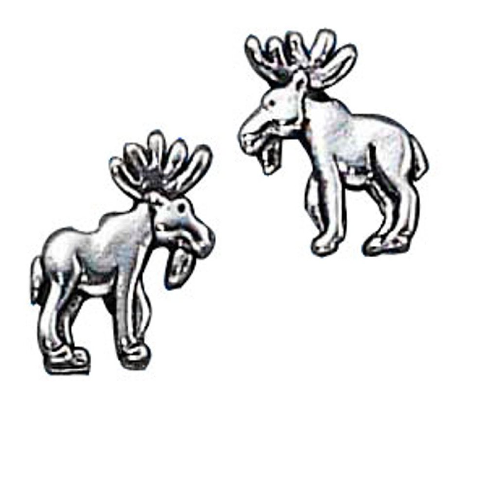 Sterling Silver Bull Moose Post Stud Earrings