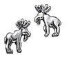 Sterling Silver Bull Moose Post Stud Earrings view 1