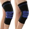 Knee Support Compression Sleeve, 2 Pack Elastic Knee Pads/Crashproof Silicone Padded Bracket Knee & Leg Protective Braces for Sports/Athletics/Patella Stabilizer/Meniscus Tear/Arthritis Pain Relief view 2