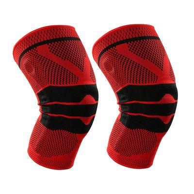 Knee Support Compression Sleeve, 2 Pack Elastic Knee Pads/Crashproof Silicone Padded Bracket Knee & Leg Protective Braces for Sports/Athletics/Patella Stabilizer/Meniscus Tear/Arthritis Pain Relief