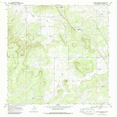 YellowMaps Adams Diggings NM topo map, 1:24000 Scale, 7.5 X 7.5 Minute, Historical, 1967, Updated 1986, 27 x 22 in - Tyvek