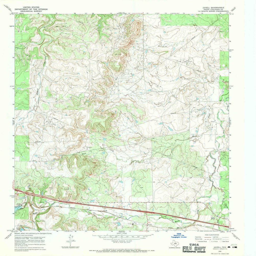 Jayell TX topo map, 1:24000 Scale, 7.5 X 7.5 Minute, Historical, 1966, Updated 1970, 26.9 x 23.1 in - Tyvek