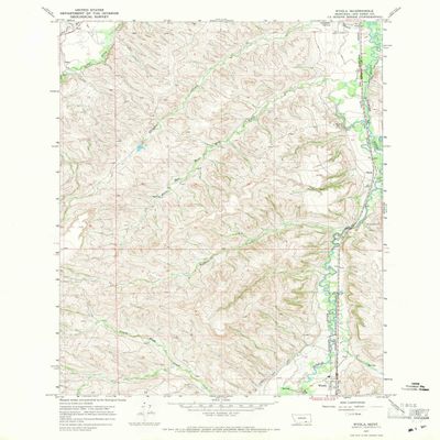 YellowMaps Wyola MT topo map, 1:24000 Scale, 7.5 X 7.5 Minute, Historical, 1967, Updated 1971, 26.9 x 22 in - Tyvek